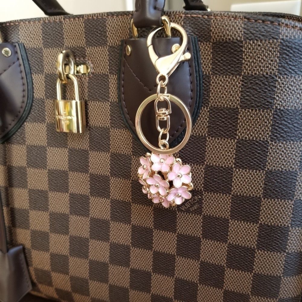 NWT Pink Floral Keychain Bagcharm